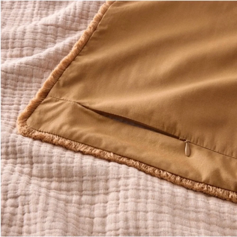 NWT Full/Queen Textured Chambray Comforter & Sham Set Warm Brown - Casaluna - Picture 7 of 7